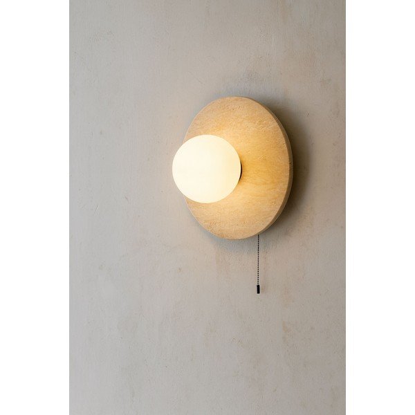 Бежова каменна стенна лампа ø 12 cm Hilde – Opviq lights-image-1