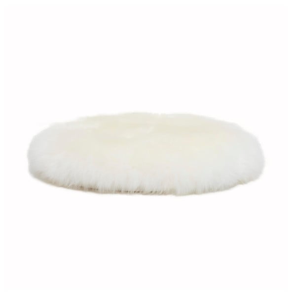 Кръгла възглавница за сядане от бяла овча кожа, ⌀ 40 cm - Native Natural