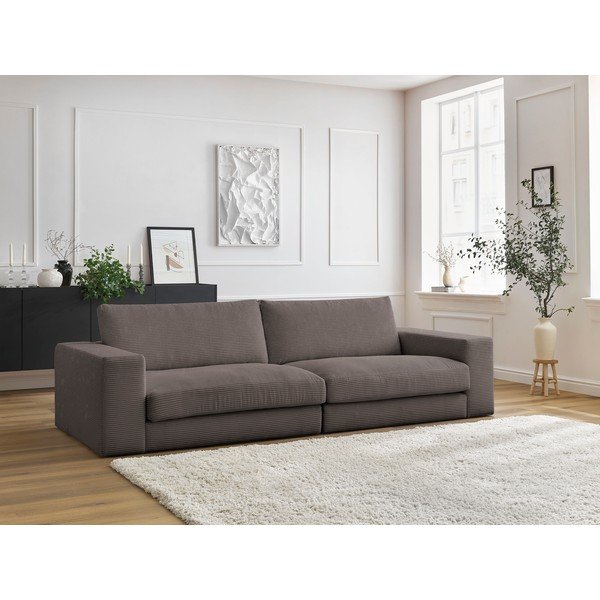 Кафяво-сив диван от рипсено кадифе 274 cm Leonard – Bobochic Paris-image-1