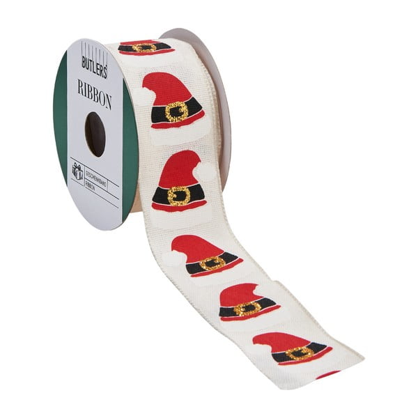 Панделка за подарък с шапка на Дядо Коледа, дължина 3 м - Butlers