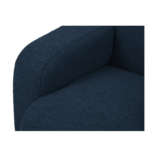 Тъмносин ъглов диван от плат букле (десен ъгъл) Molino - Micadoni Home-image-1