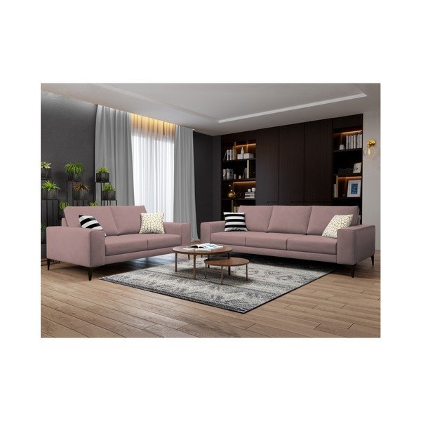 Pudrově růžová dvoumístná pohovka Cosmopolitan Design Lugano-image-4
