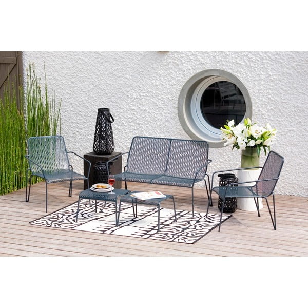 Сив метален комплект градински мебели от 5 части Ambroise - Ezeis