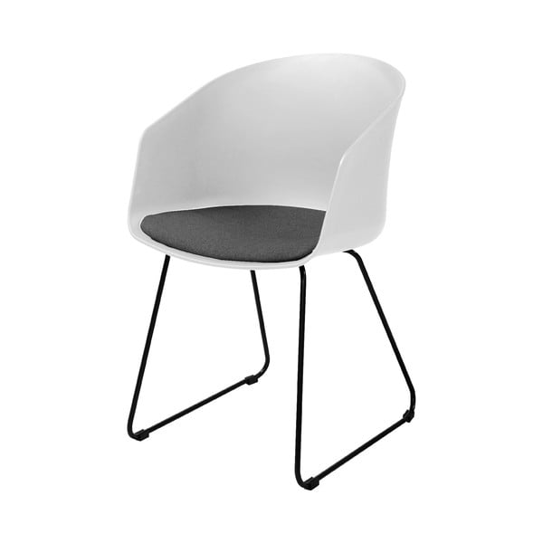 Бял трапезен стол с черни крака Moon 40 - Interstil