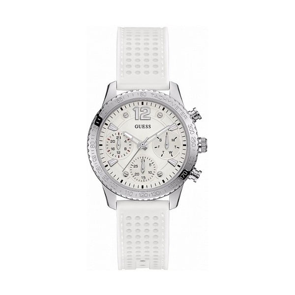 Дамски часовник с бяла силиконова каишка W1025L1 - Guess