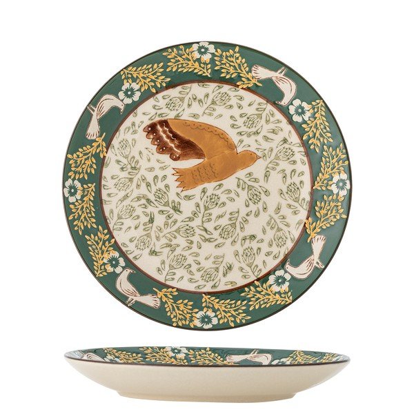 Зелена десертна глинена чиния ø 16 cm Hezha – Bloomingville-image-3