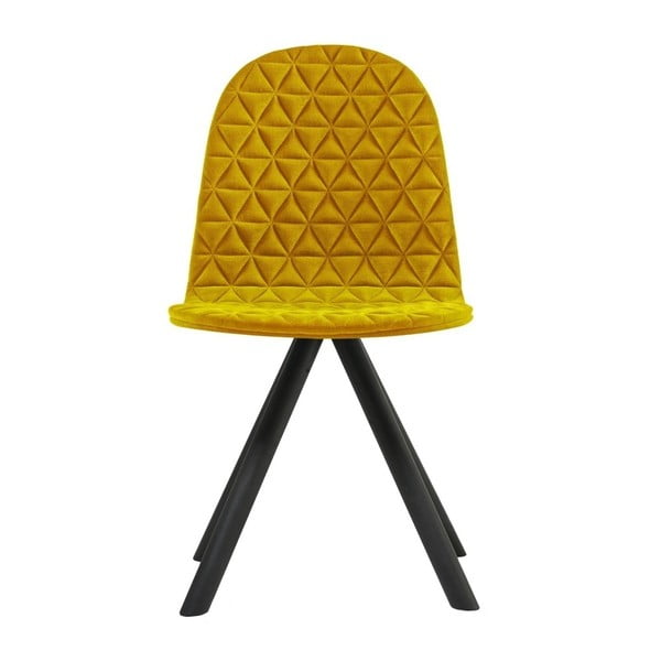 Жълт стол с черни крака Манекенски триъгълник - Iker