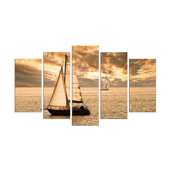 Картина от няколко части "Ветроходна лодка", 110 x 60 cm - Unknown