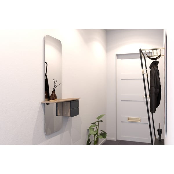 Комплект за коридор в дъбов декор в цвят антрацит-природен One More Look - UMAGE-image-4