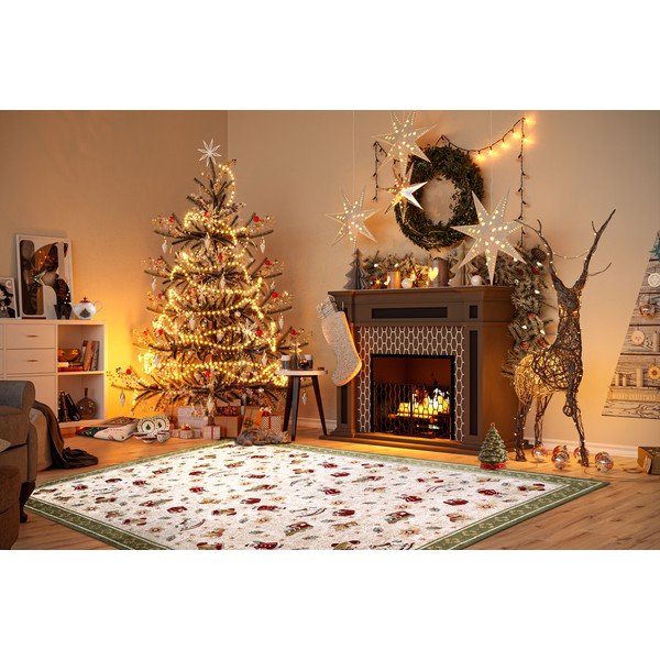 Зелен килим с коледен мотив със смес от памук 160x230 cm Toy's Delight Green Christmas – Villeroy&Boch-image-1