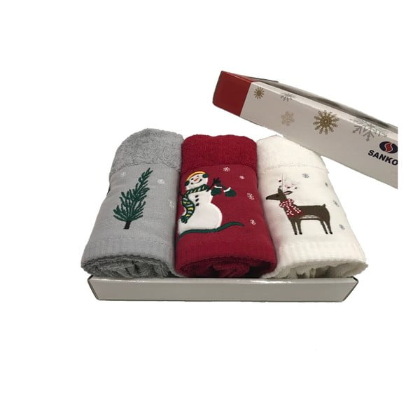 Комплект от 3 памучни кърпи с коледен мотив Merry Xmas, 45 x 70 cm Merry Christmas - Armada