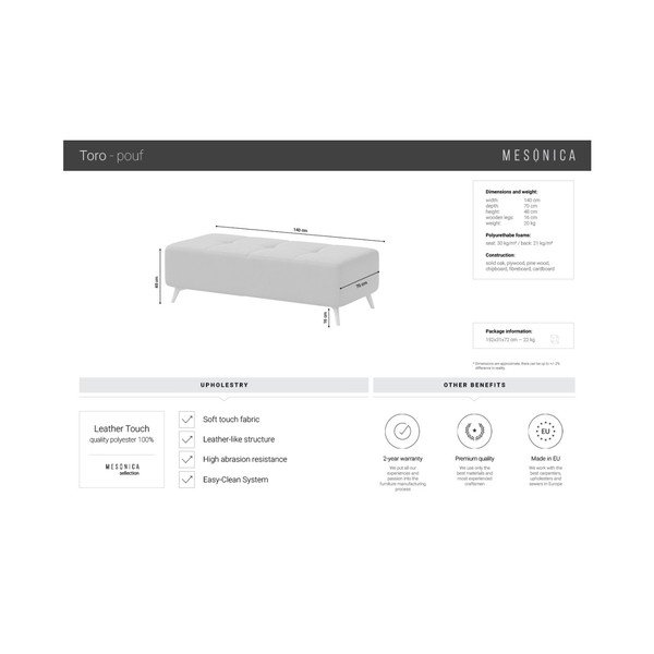 Кафява табуретка за крака Toro - MESONICA-image-3