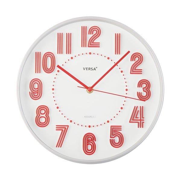 Червен стенен часовник Haily, ø 30,5 cm - Versa