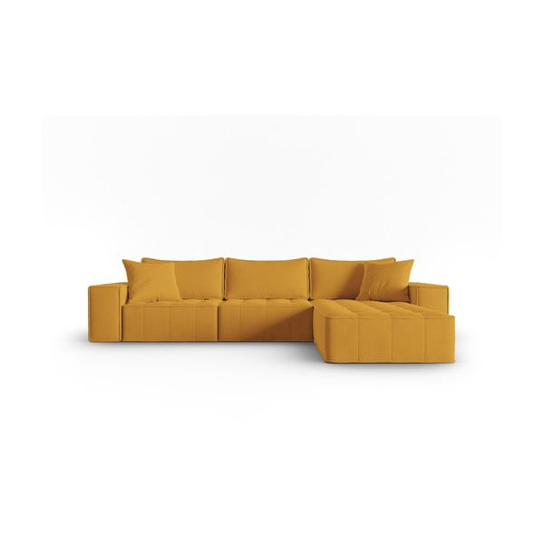 Жълт ъглов диван (десен ъгъл) Mike - Micadoni Home