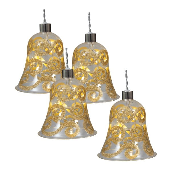Комплект от 4 стъклени камбанки с лампички Fairy Bells - Naeve