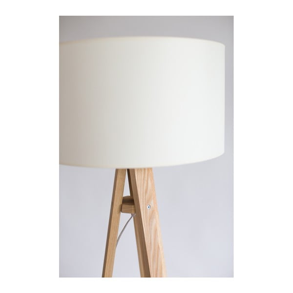 Подова лампа с бял абажур и прозрачен кабел Wanda - Ragaba-image-1