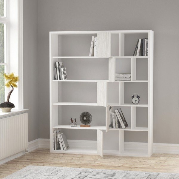 Бяла етажерка за книги Roscoetoo White - Decortie-image-2