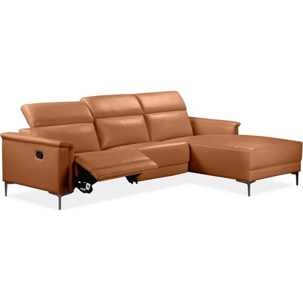 Кафяв ъглов диван от изкуствена кожа (десен ъгъл) Lund – Støraa-image-1