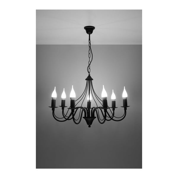 Черна висяща лампа 7 Fiorano - Sollux-image-2