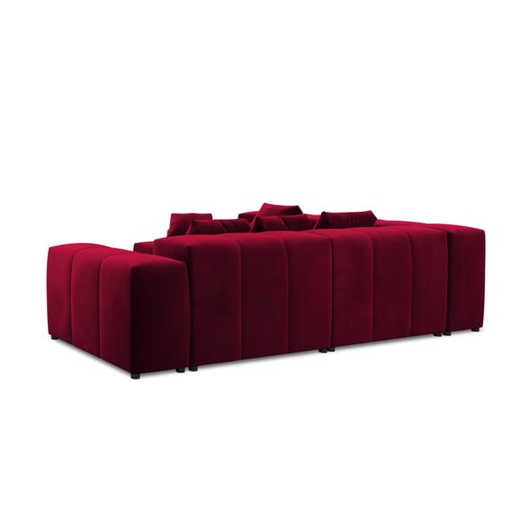 Ъглов диван от червено кадифе (променлива) Rome Velvet - Cosmopolitan Design-image-4