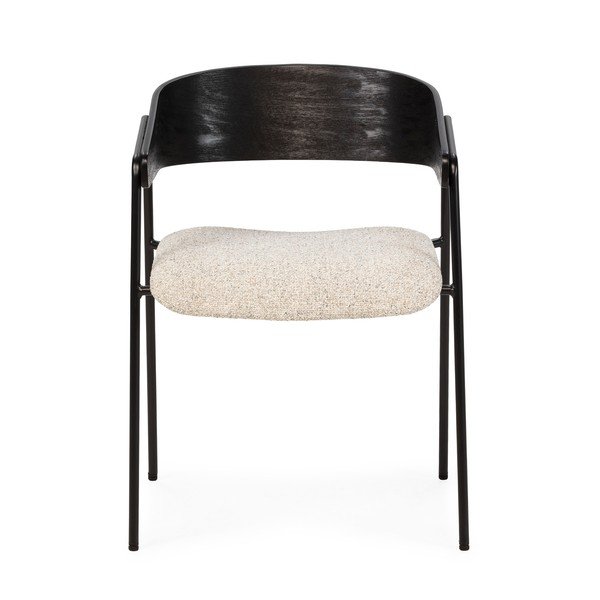 Черни/бежови тапицирани трапезни столове в комплект с подлакътници 2 бр. Cora – MOME-image-4