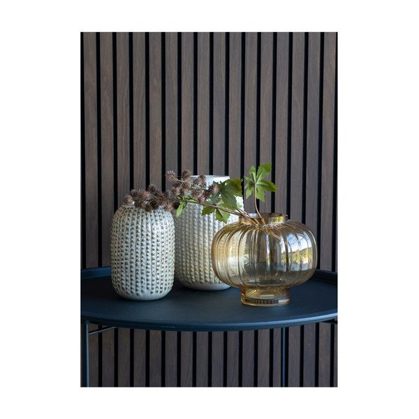 Светложълта ръчно изработена стъклена ваза - House Nordic-image-3