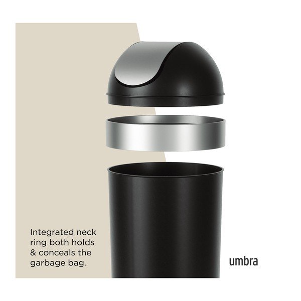 Черно пластмасово кошче за боклук 62 l Venti – Umbra-image-4