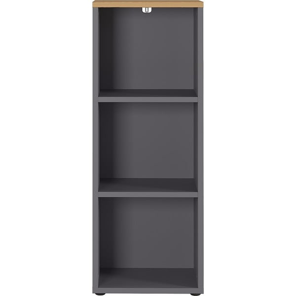 Дъбов шкаф за книги в цвят антрацит 45x120 cm Agenda - Germania