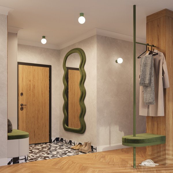 Зелена стенна лампа ø 12 cm Orbital – Sollux-image-3