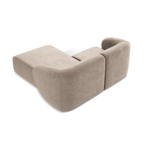 Светлокафяв шенилов ъглов диван (десен ъгъл) Lani – Makamii-image-3