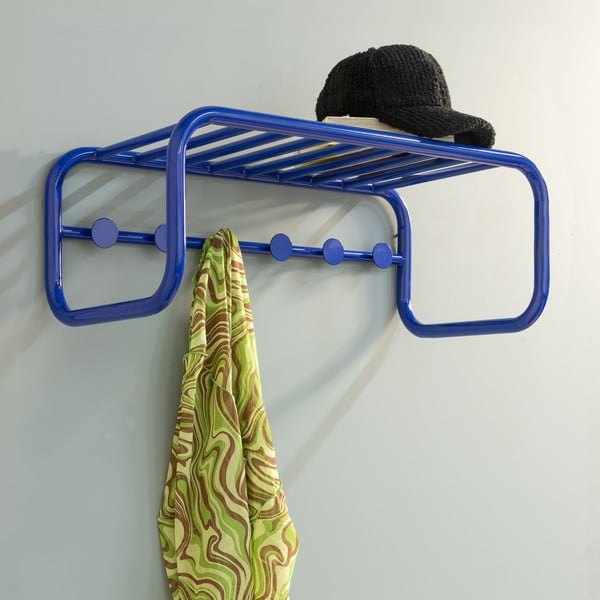 Синя метална стенна закачалка с рафт 72 cm Retro – Spinder Design-image-1