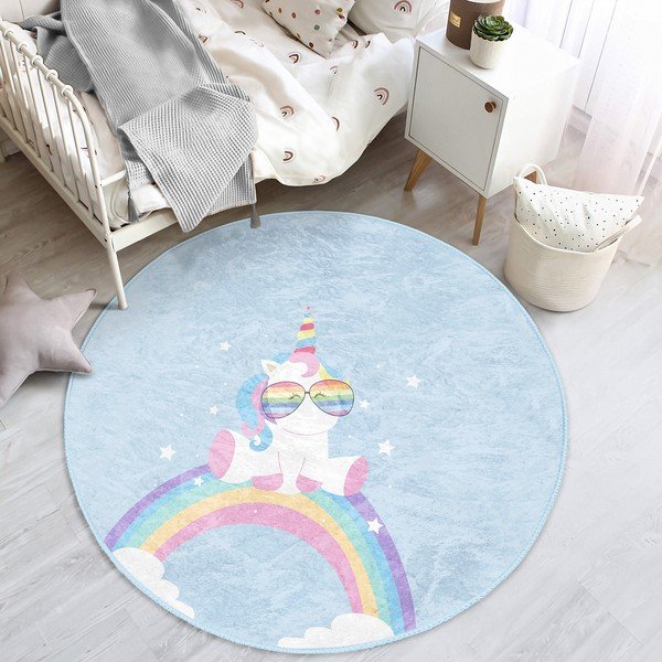 Светлосин детски килим ø 80 cm Comfort - Mila Home-image-1