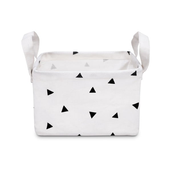 Бяла кошница за съхранение Триъгълници, 20 x 16 cm - KICOTI