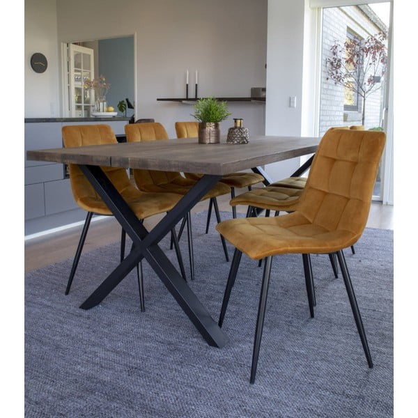 Жълти тапицирани трапезни столове в комплект 2 бр. Middelfart – House Nordic-image-1