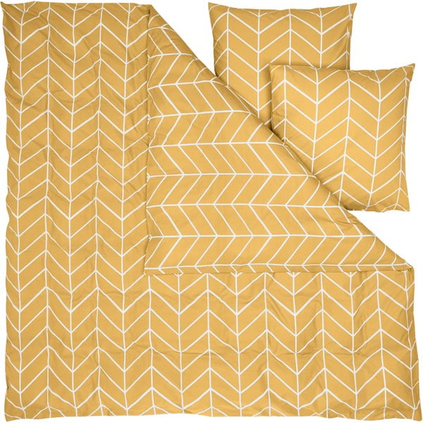 Жълто памучно спално бельо за двойно легло by46 , 200 x 200 cm Mirja - Westwing Collection