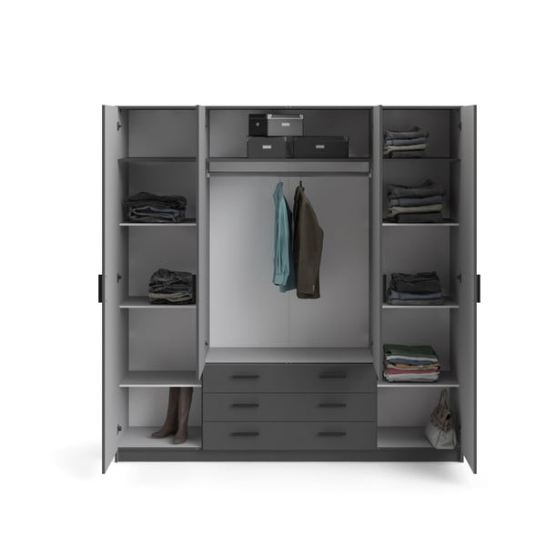 Тъмносив гардероб 196x200 cm Sprint – Tvilum-image-2