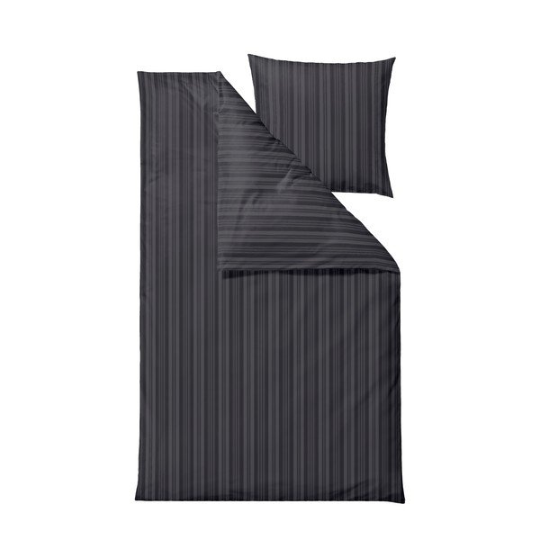 Антрацитно единично  спално бельо от дамаск 140x200 cm Noble – Södahl