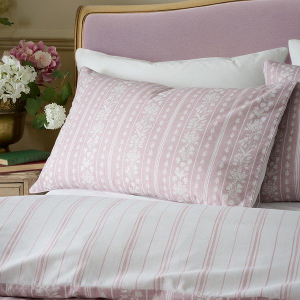 Бяло-розово единично  спално бельо 135x200 cm Regency Stripe – Catherine Lansfield-image-3