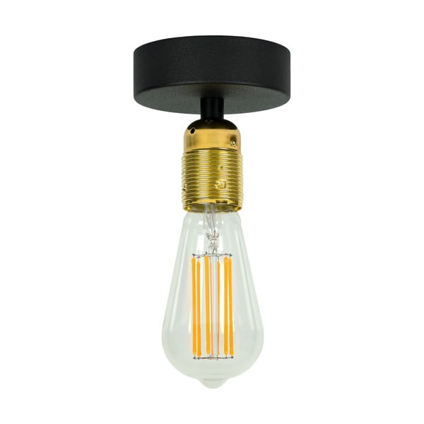 Черна лампа за таван със златен цокъл Uno - Sotto Luce