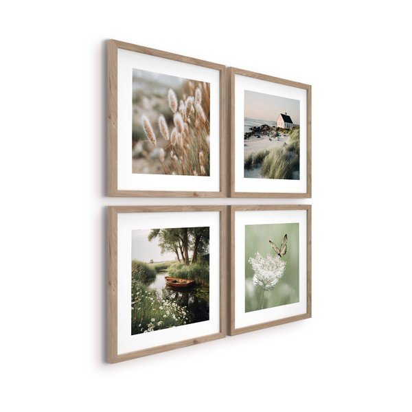 Печатни картини в комплект 4 бр. с включена рамка 30x30 cm Subtle Nature – Styler-image-4