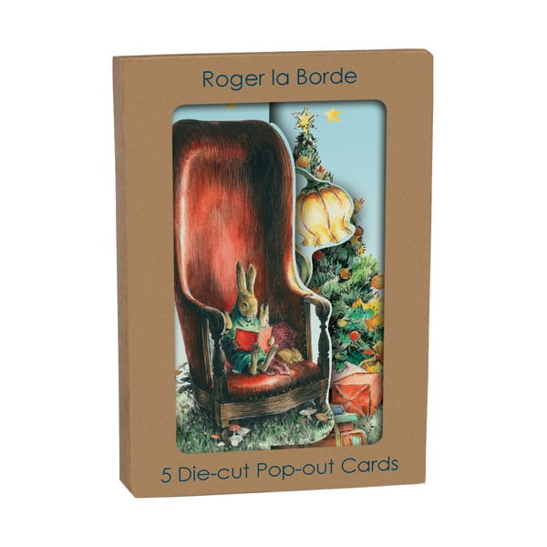 Картички в комплект 5 бр. с коледен мотив Mondoodle  – Roger la Borde-image-1
