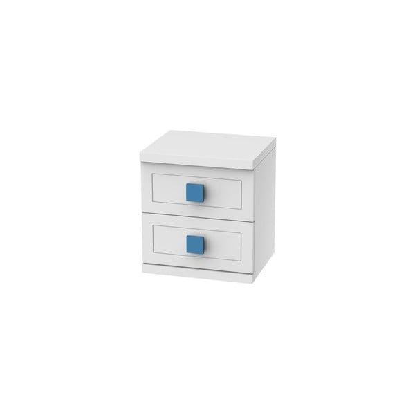 Бяло нощно шкафче с 2 чекмеджета Aura - Trébol Mobiliario