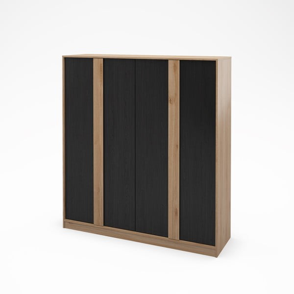 Черно-естествен гардероб от декор от дъб  180x197,5x53 cm Dennis – Marckeric-image-2