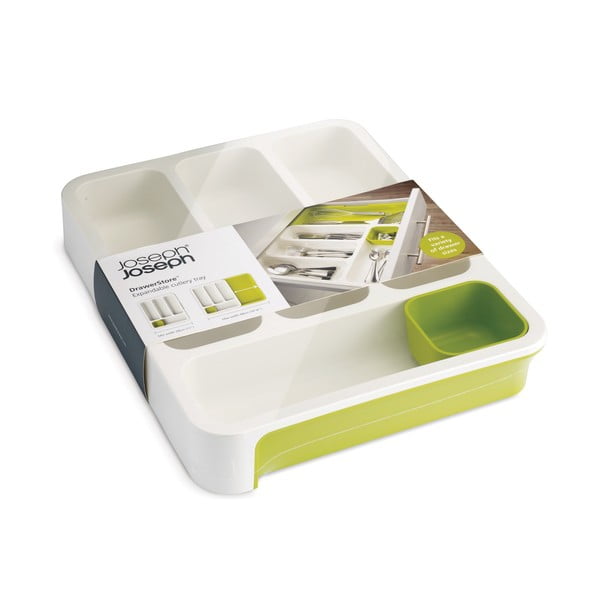 Бяло и зелено чекмедже за прибори Магазин за прибори DrawerStore™ - Joseph Joseph