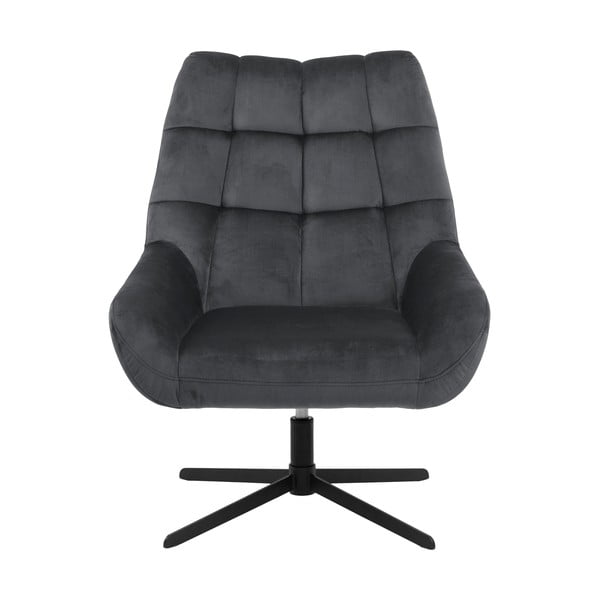 Сиво въртящо се кадифено кресло Paris – Actona-image-2