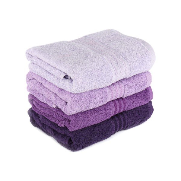 Комплект от 4 лилави памучни кърпи , 50 x 90 cm Rainbow - Foutastic-image-1