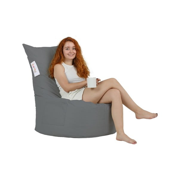 Тъмносив градински пуф за сядане Balina – Floriane Garden-image-1