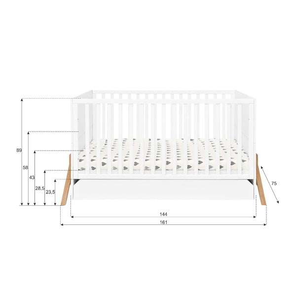 Бяло детско легло с чекмедже , 70 x 140 cm Lotta - BELLAMY-image-3