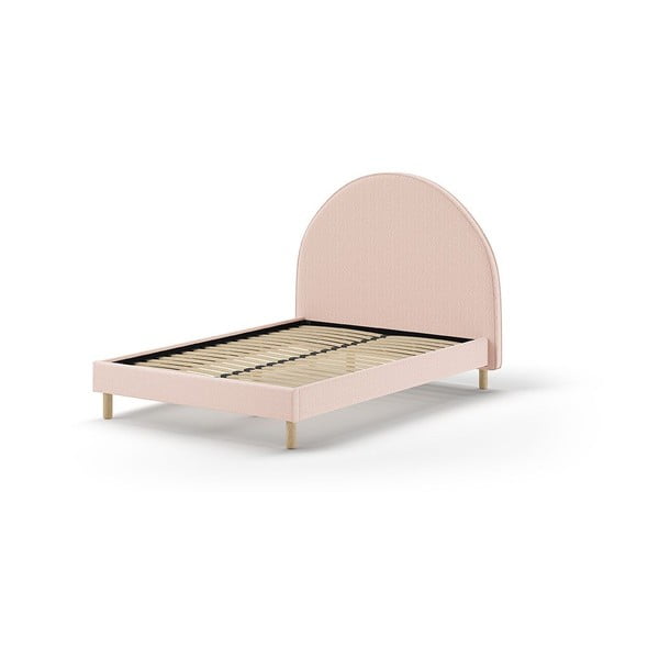 Розово тапицирано единично легло с решетка 140x200 cm MOON - Vipack-image-2