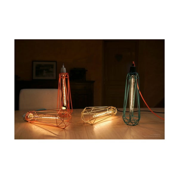 Světlo s černým stínítkem a červeným kabelem Filament Style Diamond #2-image-2